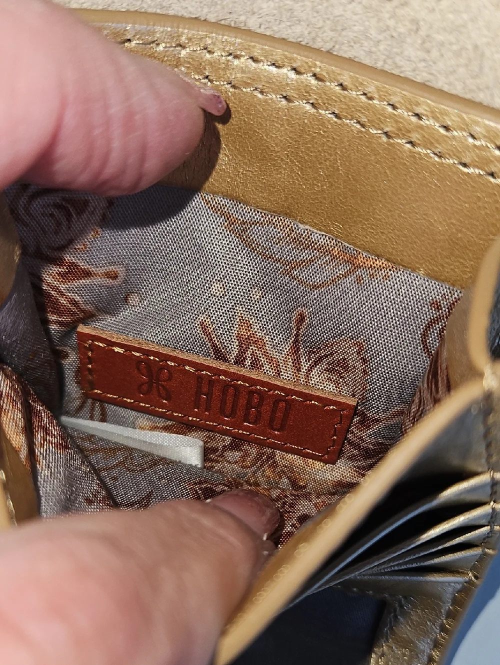 New HOBO token gold dust crossbody